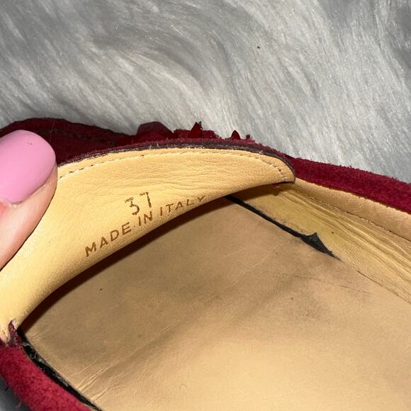 M. Gemi ‘Strato’ Suede Fringe Loafer Patent Leather Driver Moccasin, Burgundy - Picture 10 of 10